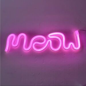 Pink Neon Meow Sign from The Cat Lady NEW IN BOX